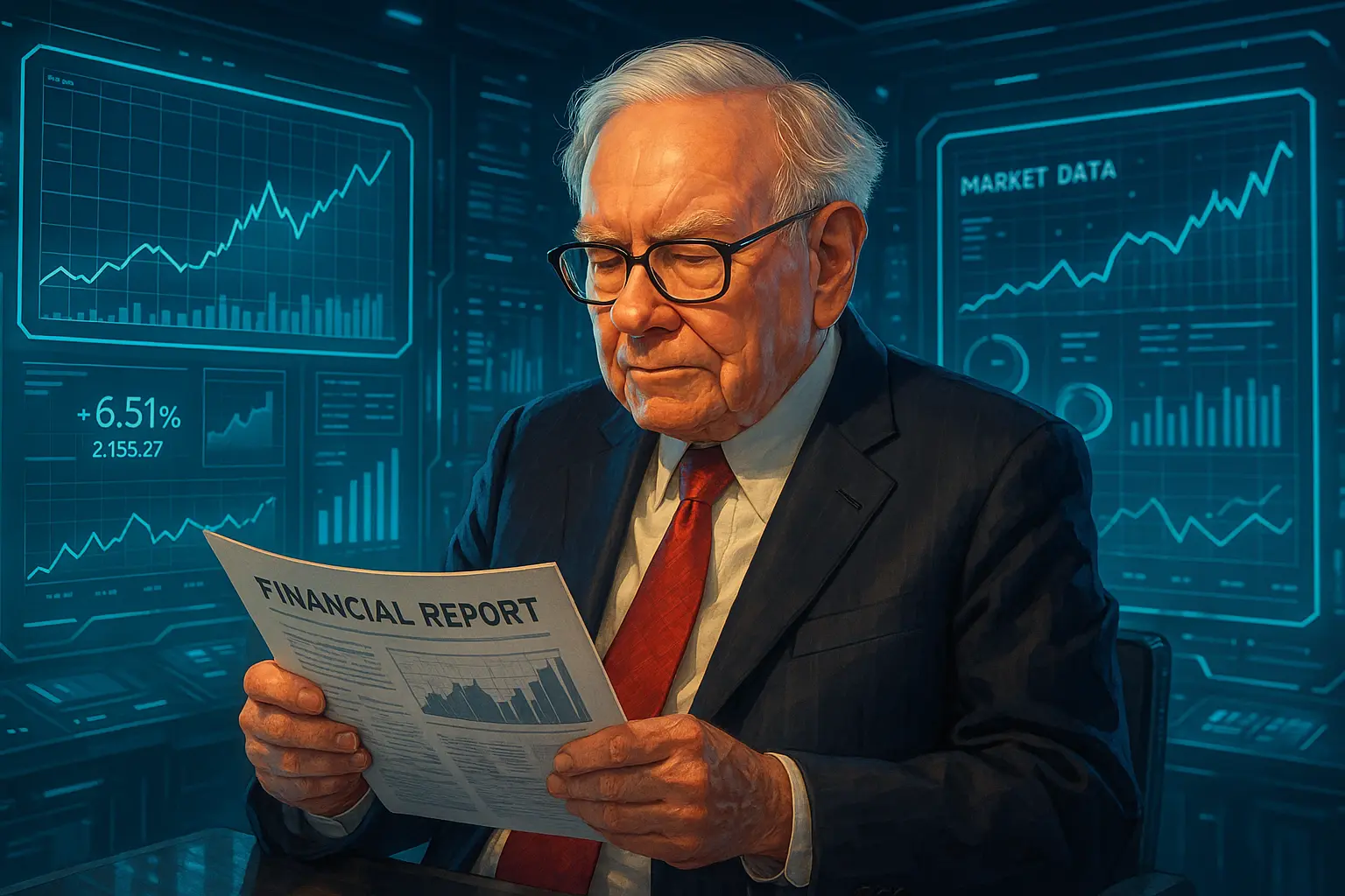 warren buffet read financial report- semi realistic